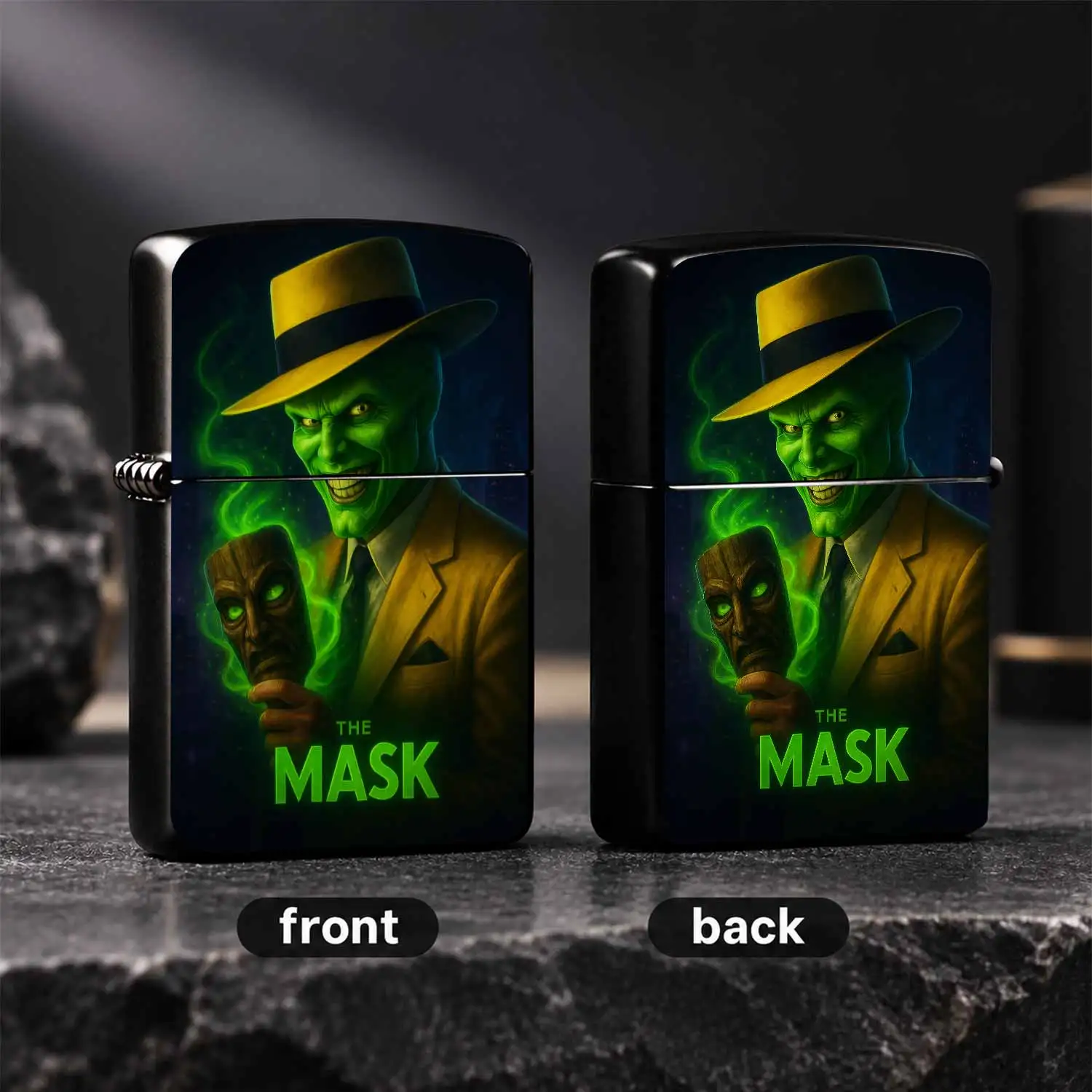 Creative The Mask Themed Lighter Classic Retro Movie Character Peripheral Portable Ignition Device Stylish Practical Tool For Daily Outdoor Use Perfect Unique Collectible Present For Movie Fans Friends Interesting And Humorous Lighters