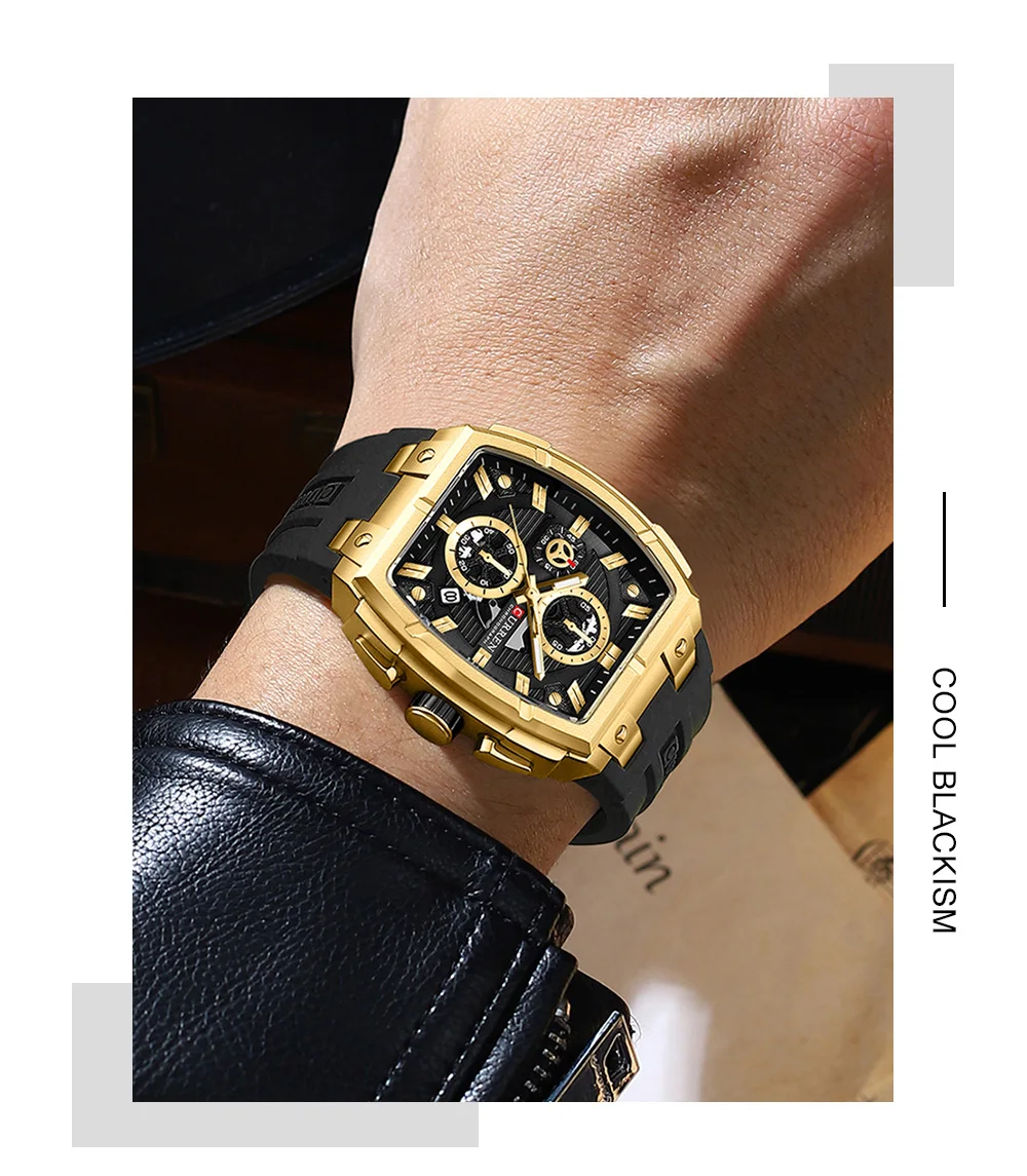 CURREN Herren-Chronograph Quarzuhr mit Leuchtzeigern und automatischer Datumsanzeige - für Business und Freizeit 8488 – Detail 16
