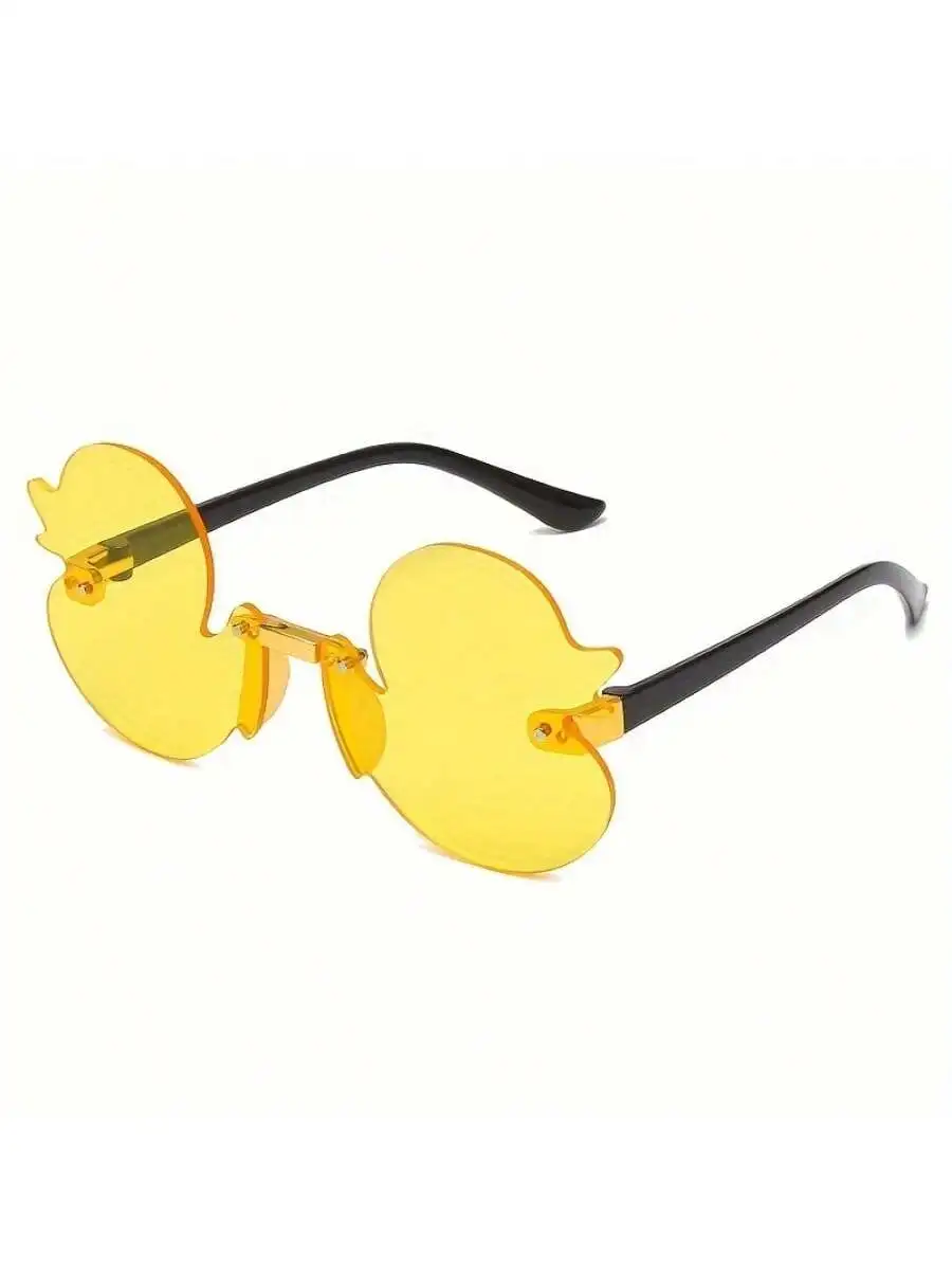 

A pair of fun cartoon duck fashion glasses - yellow frame with black arms, PC glasses for adults, perfect for parties, events and fashion accessories