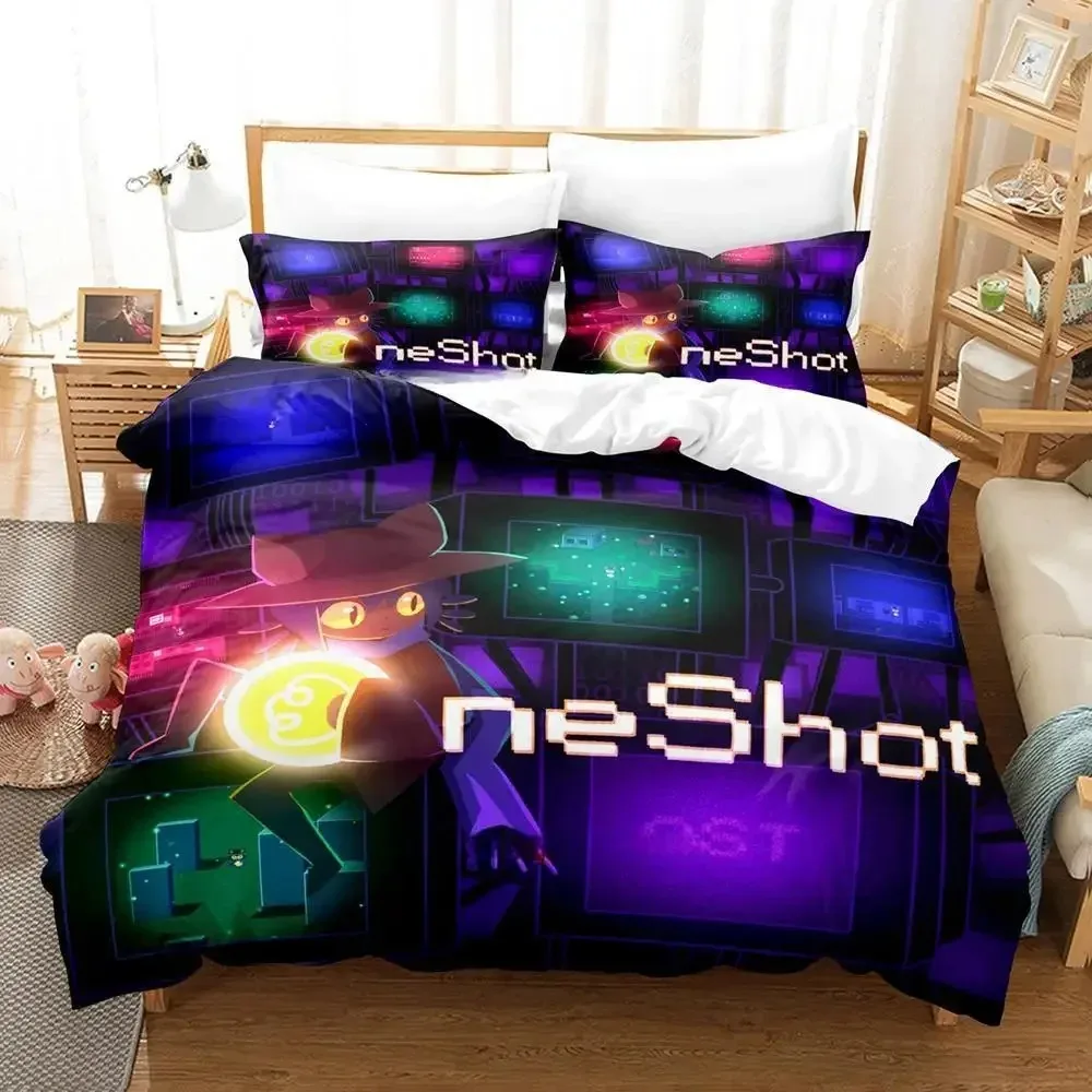 Game OneShot Bedding Set Single Twin Full Queen King Size Bed Set Adult Kid Bedroom Duvet cover Sets 3D Anime Bed Sheet Set