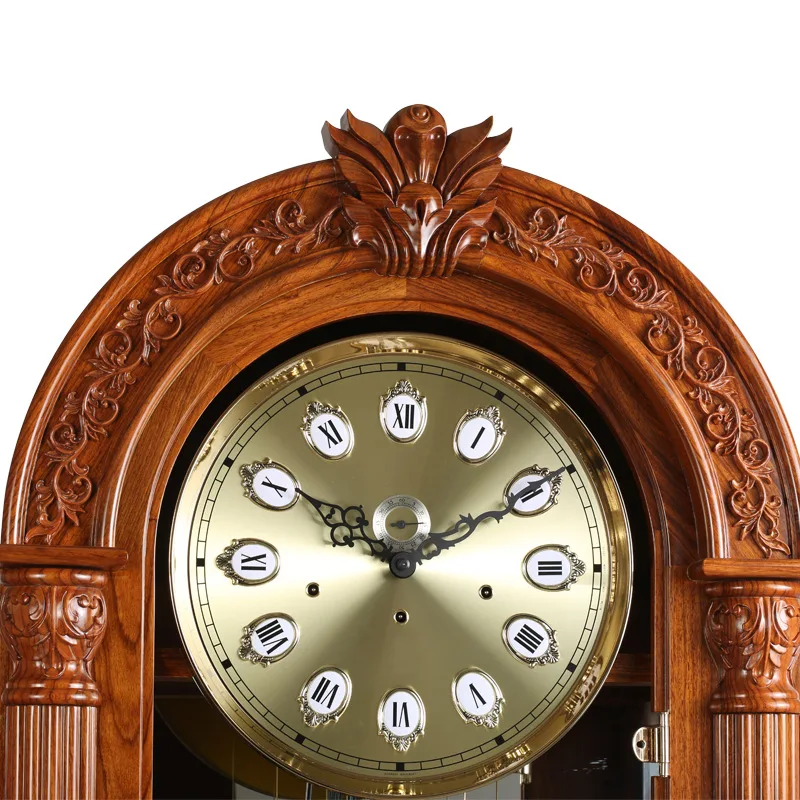 Floor clock living room hedgehog red sandalwood Chinese retro simple American retro