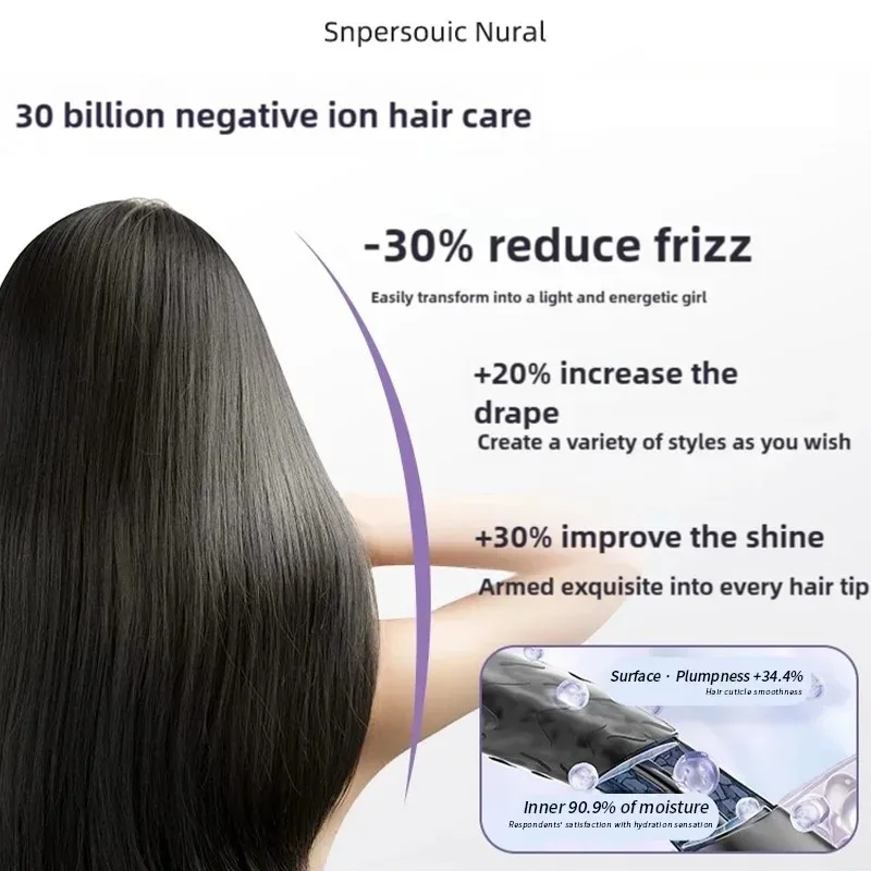 1600w poderoso íon negativo de alta velocidade sem folhas secador de cabelo 220v temperatura constante secador de cabelo rápido aparelho