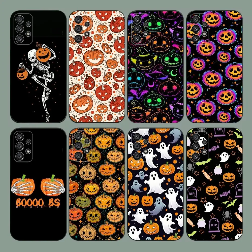 

Pumpkin Halloween Phone Case For Samsung Galaxy A20,A21s,A22,A31,A32,A52,A53,A72,73,A80,A91 Soft Black Cover