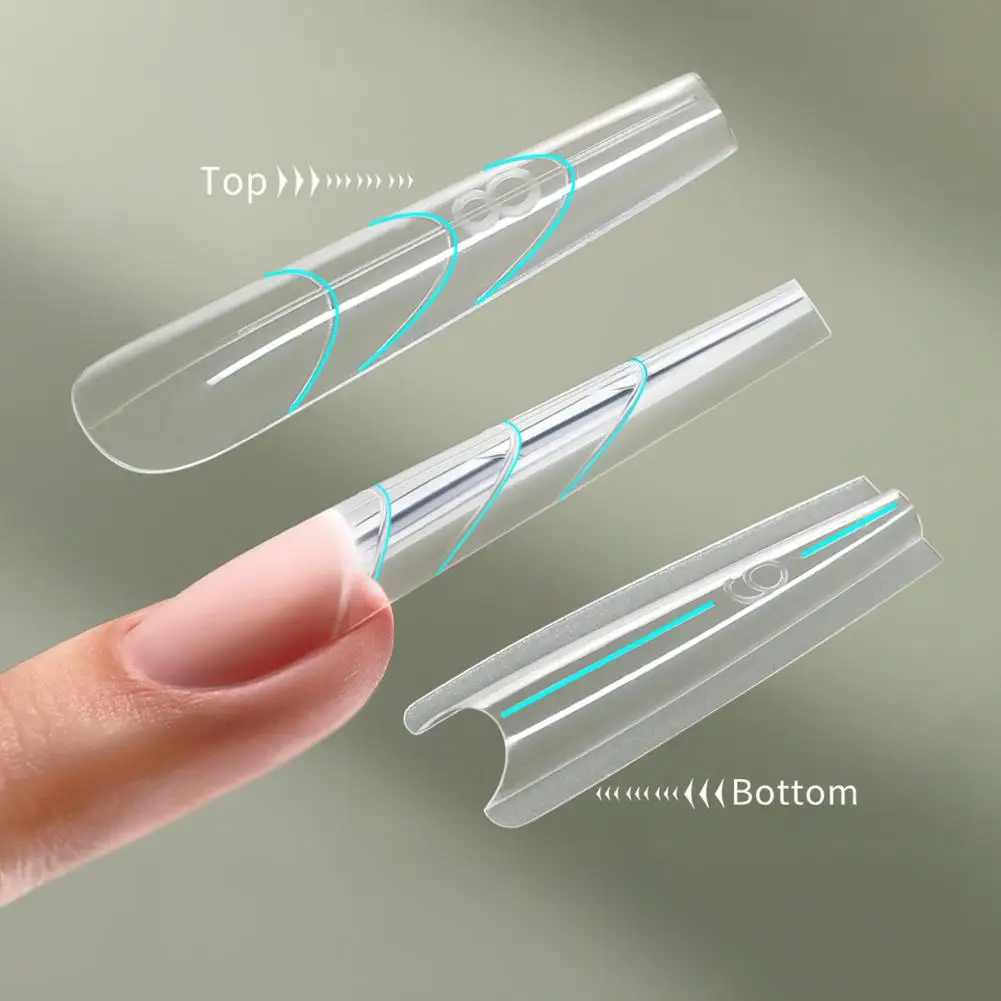 Reusable Nail Mold 180pcs Reusable Sandwich Nail Forms Long Nail Extension Molds Quick Manicure Art Tools for Home Salon Use
