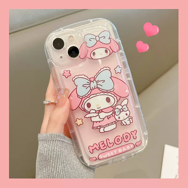 Hello Kitty Sanrio cinnamoroll kuromi pochacco melody Phone Case For iPhone 16 15 14 13 12 11 Pro Max 16 Plus Case cartoon Cover