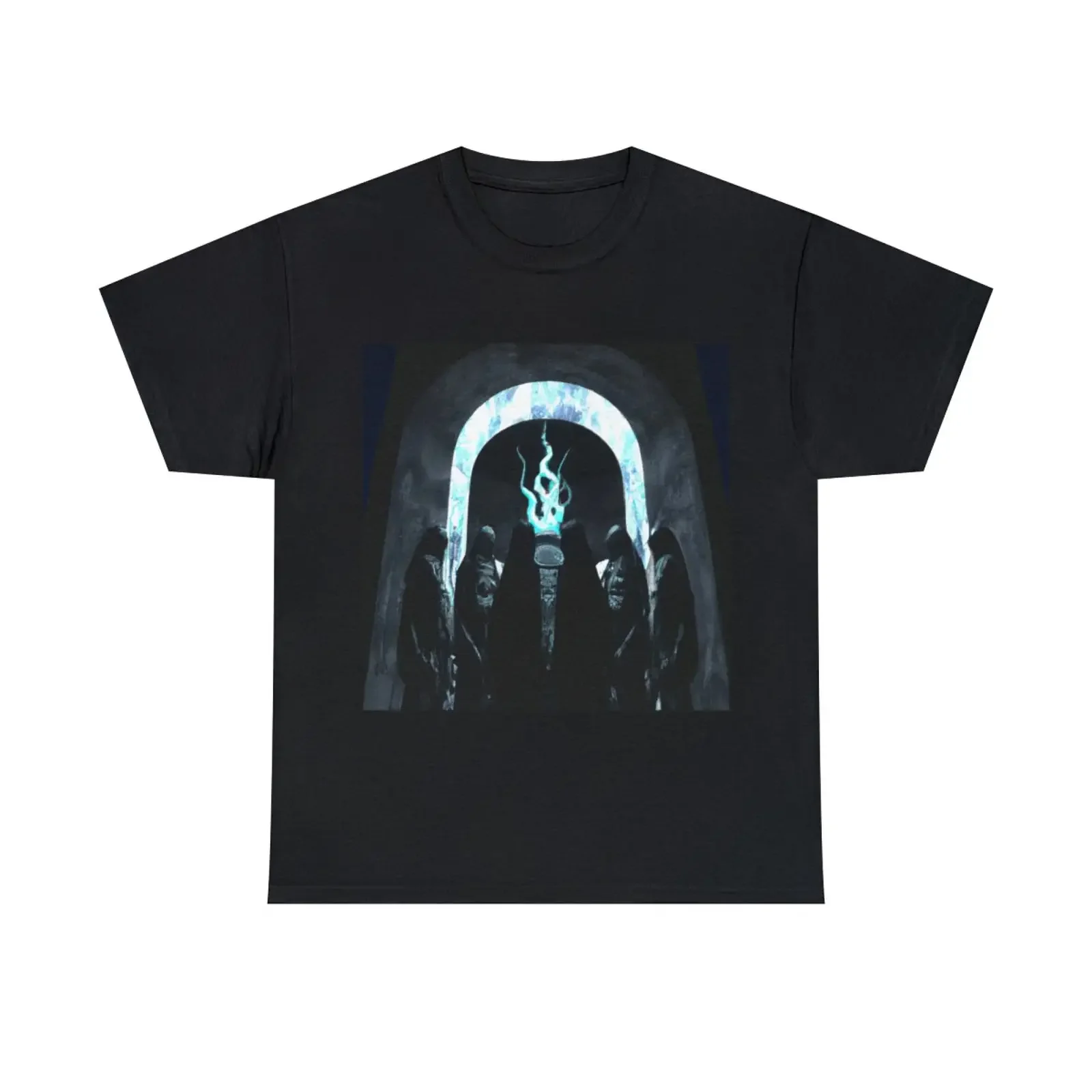 Adult Halloween T Shirt Art Painting Death Metal Gothic Dark Fantasy Horror vintage Washed Top For Everyday Wear