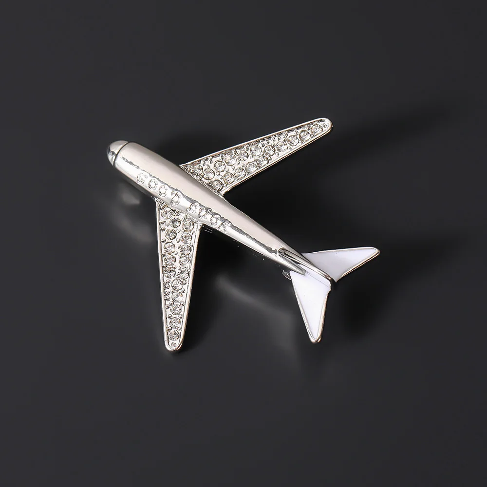 الذهب / الفضة لهجة سبائك الزنك طائرة دبابيس الرجال النساء أزياء بسيطة حجر الراين دعوى دبوس الملابس والاكسسوارات #4