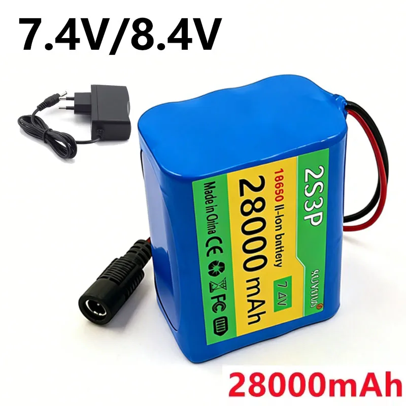 New 8.4 V 28000 MAh 18650 Lithium Ion Battery 7.4 V 28 Ah Lithium Ion Battery for Bicycle Headlights