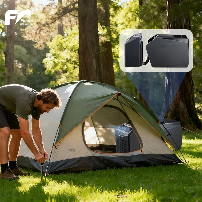 Wholesale Portable Split Air Conditioners Manual Control Camping Air Cooler With Solar Battery