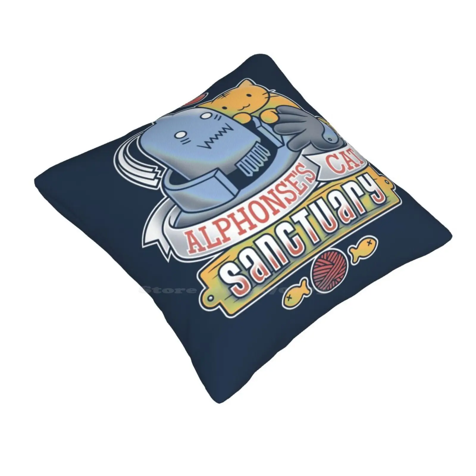 Alphonse'S Cat Sanctuary Soft Comfortable Pillowcase Alphonse Edward Elric Roy Major Armstrong State Alchemist