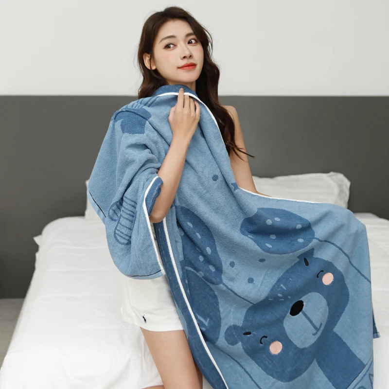 80x160cm Pure cotton bath towel for home use, women's adult thick quick-drying absorbent soft skin-friendly non-shedding