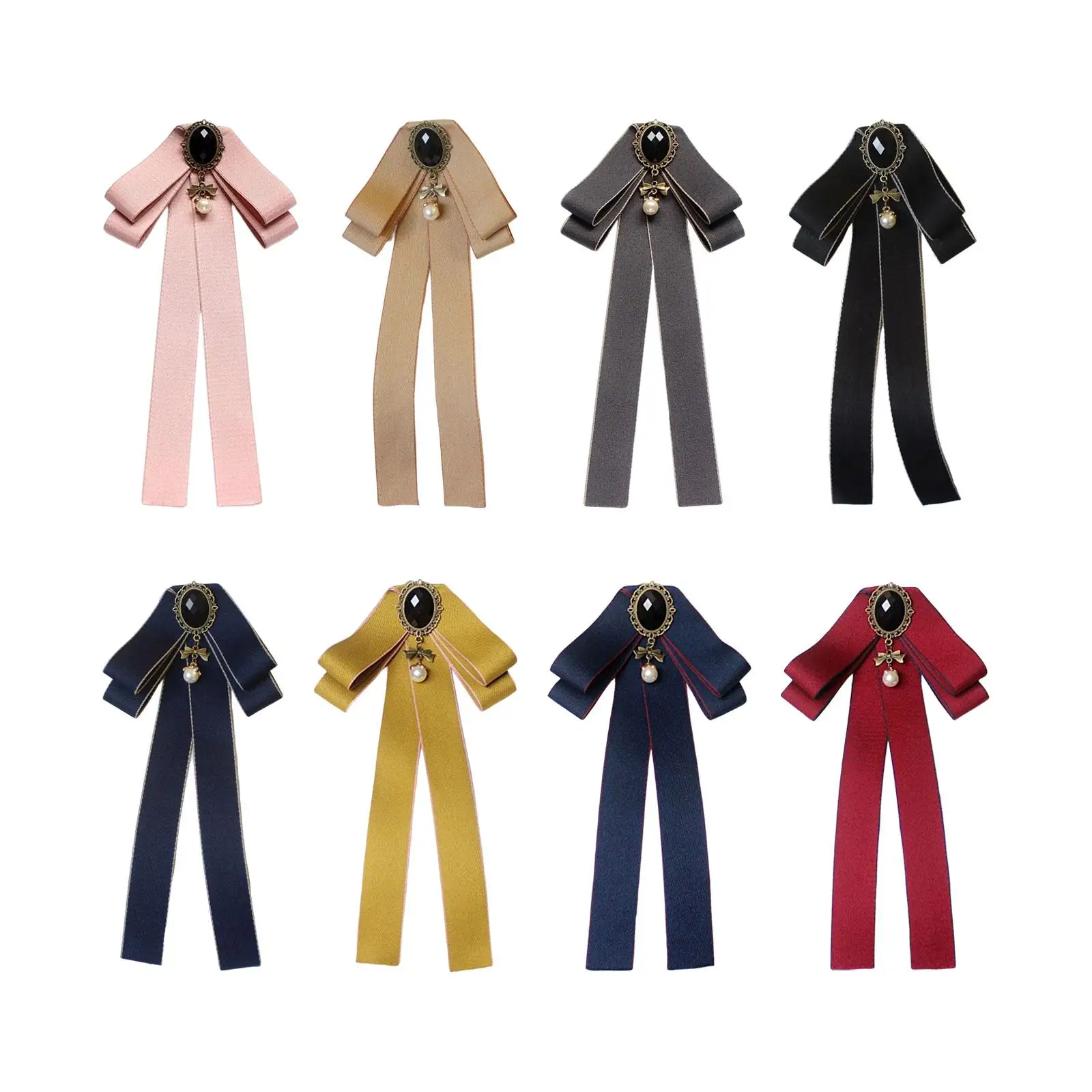 

Neck Tie Neckties Bowties Bowknot Brooch Pin Ribbon Bow Tie Brooch Pre Tied Ties for Women Female Cocktails Daily Use Graduation