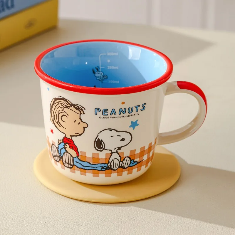 2026 Snoopy Ceramic Water Cup Kawaii Girl Japanese Cartoon Creative Home Breakfast Couple Cup Festival Exquisite Gift