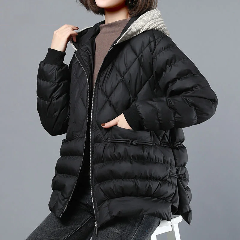 Chaqueta de plumón informal versátil para mujer, abrigo grueso corto, ropa de invierno, Tops acolchados de algodón coreano, Tops sueltos, deportes al aire libre, Trekking, trabajo