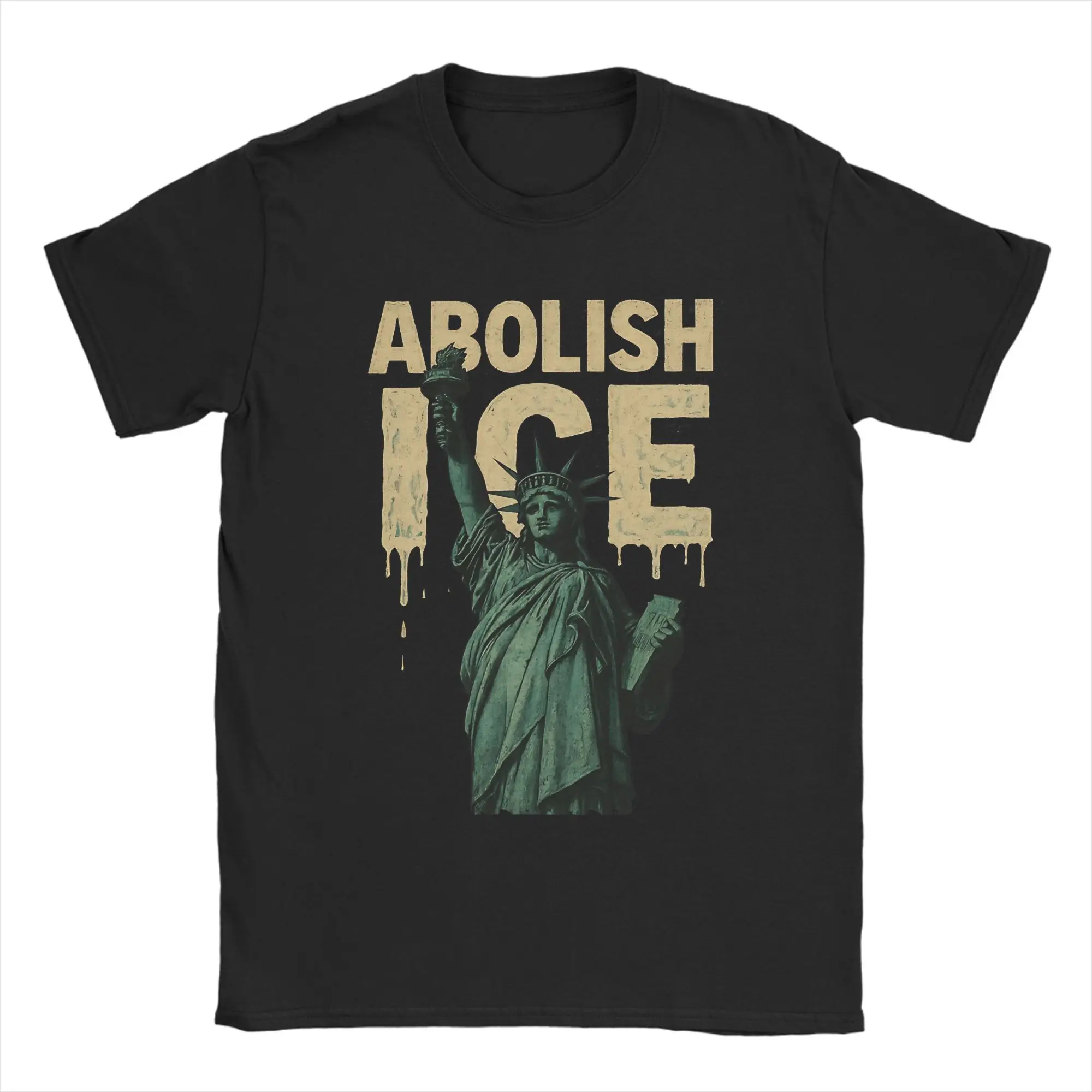 

Men T-Shirt Abolish ice Funny Pure Cotton Tee Shirt Short Sleeve T Shirts Crew Neck Clothing Birthday Gift