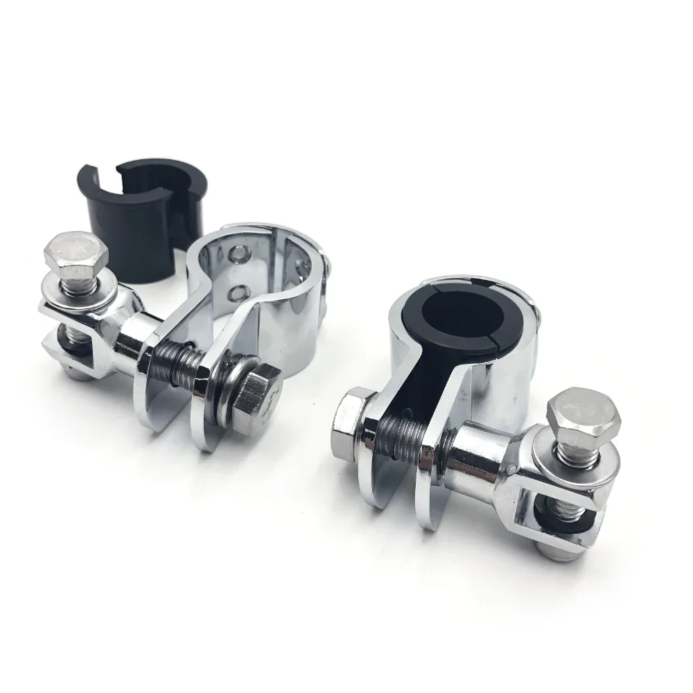 

For Motorcycle Harley Davidson CHROME 1 1/4" Engine Guard Footpeg Clamps Mounting Kit