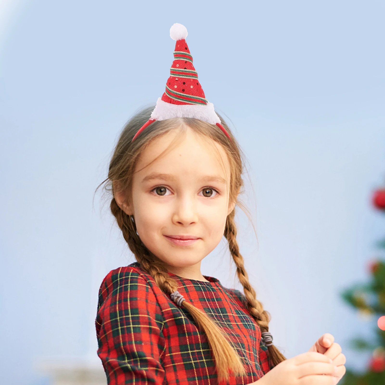 

4 Pcs Christmas Hats Elf Headband Party Festive Headwear Ornaments Hair Bands Child Decor