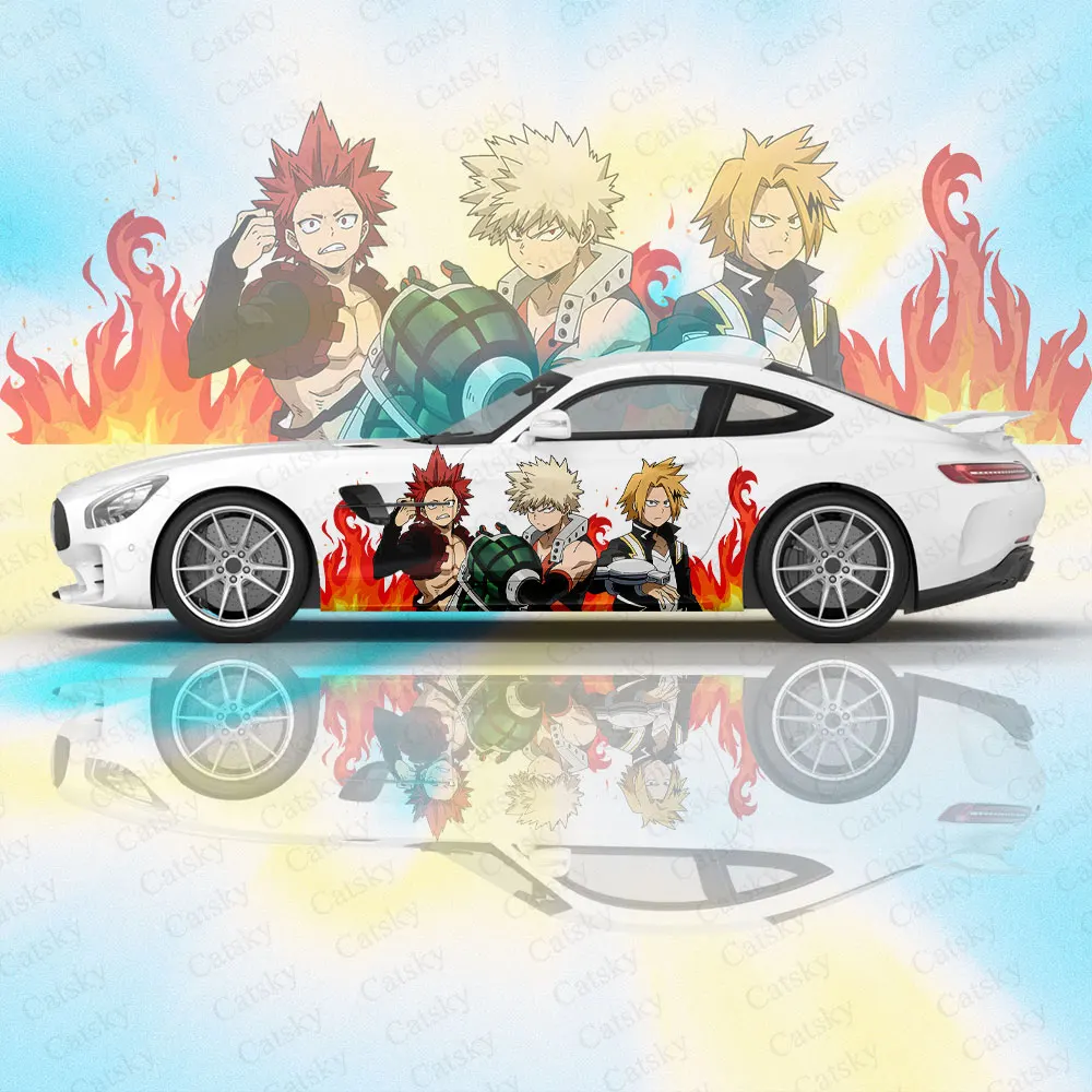 Bakugou Katsuki Anime Car Body Stickers Anime Itasha Car Side Decal Sticker Car Body Sticker Car Body Decoration Stickers