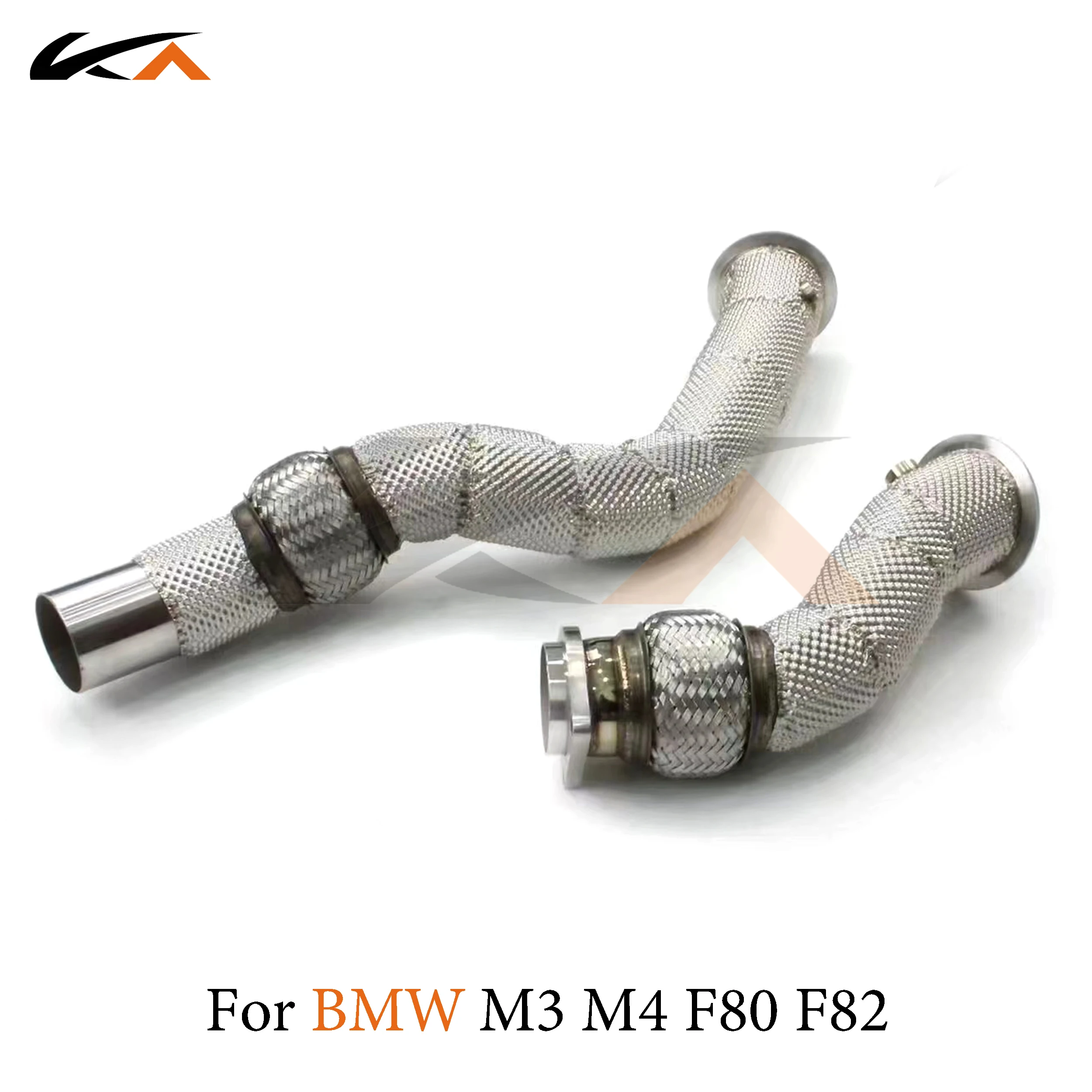 KA Tuning exhaust system header stainless downpipe for BMW M3 M4 F80 F82 axle pipe performance catalysis heat shield