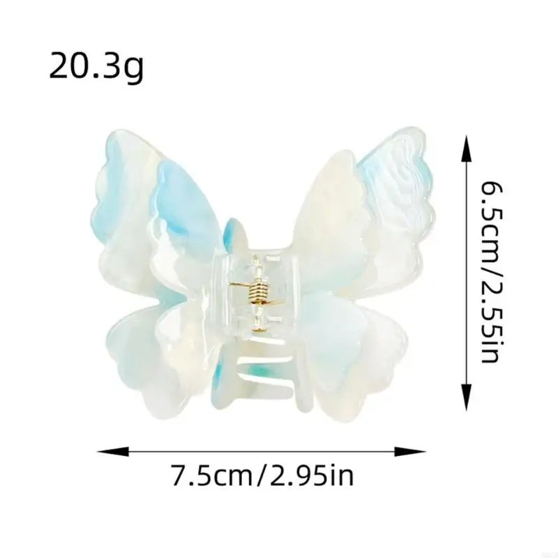 M6CD Modern Double Saper Butterfly Hair Claw Claw Fashion Accesors Accesorios cabeza para uso diario o reuniones