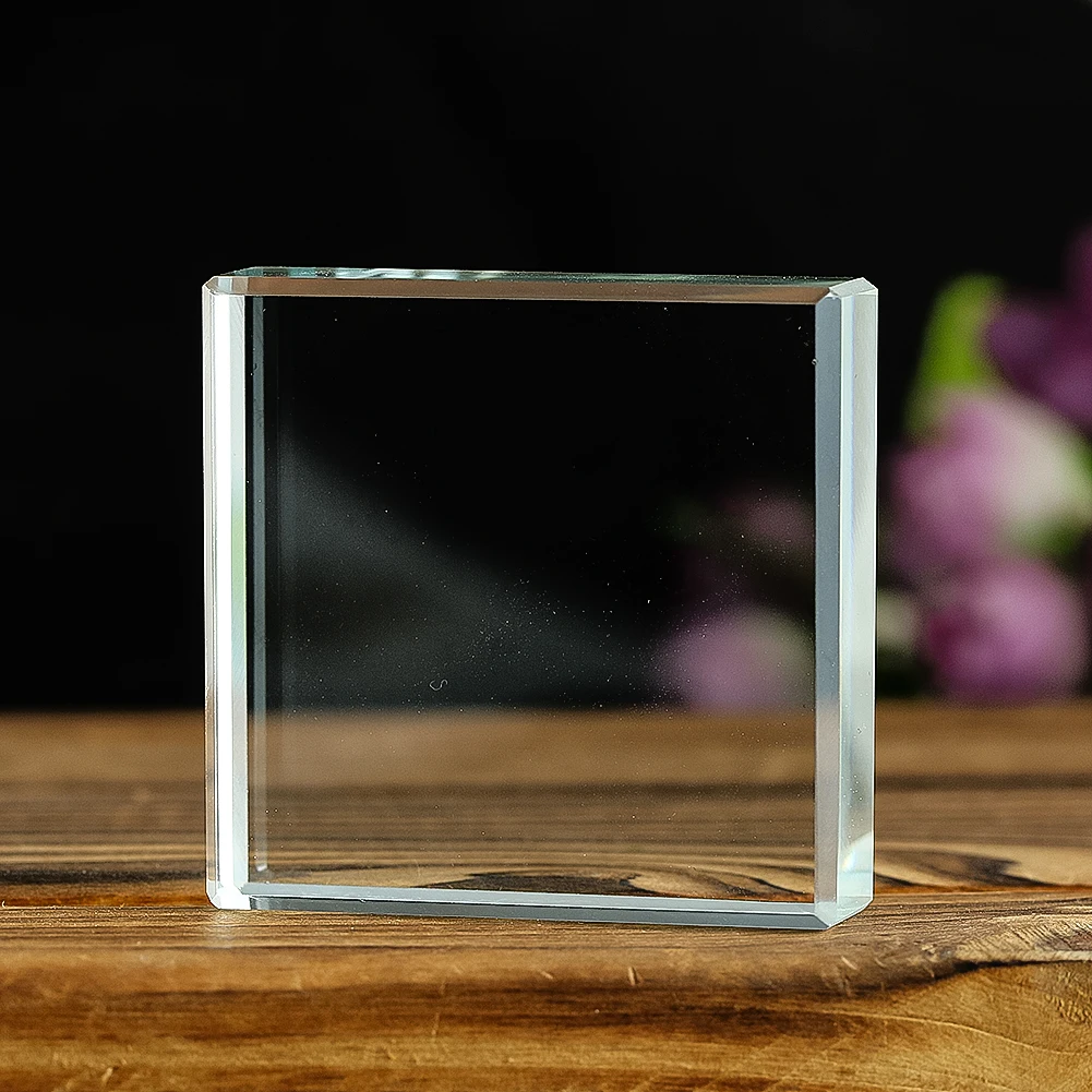 5cm Transparent Crystal Cube Display Stand Base Creative Photo Glass Ornament Jewelry Cosmetic Base Nail Art Tinting Mat Board