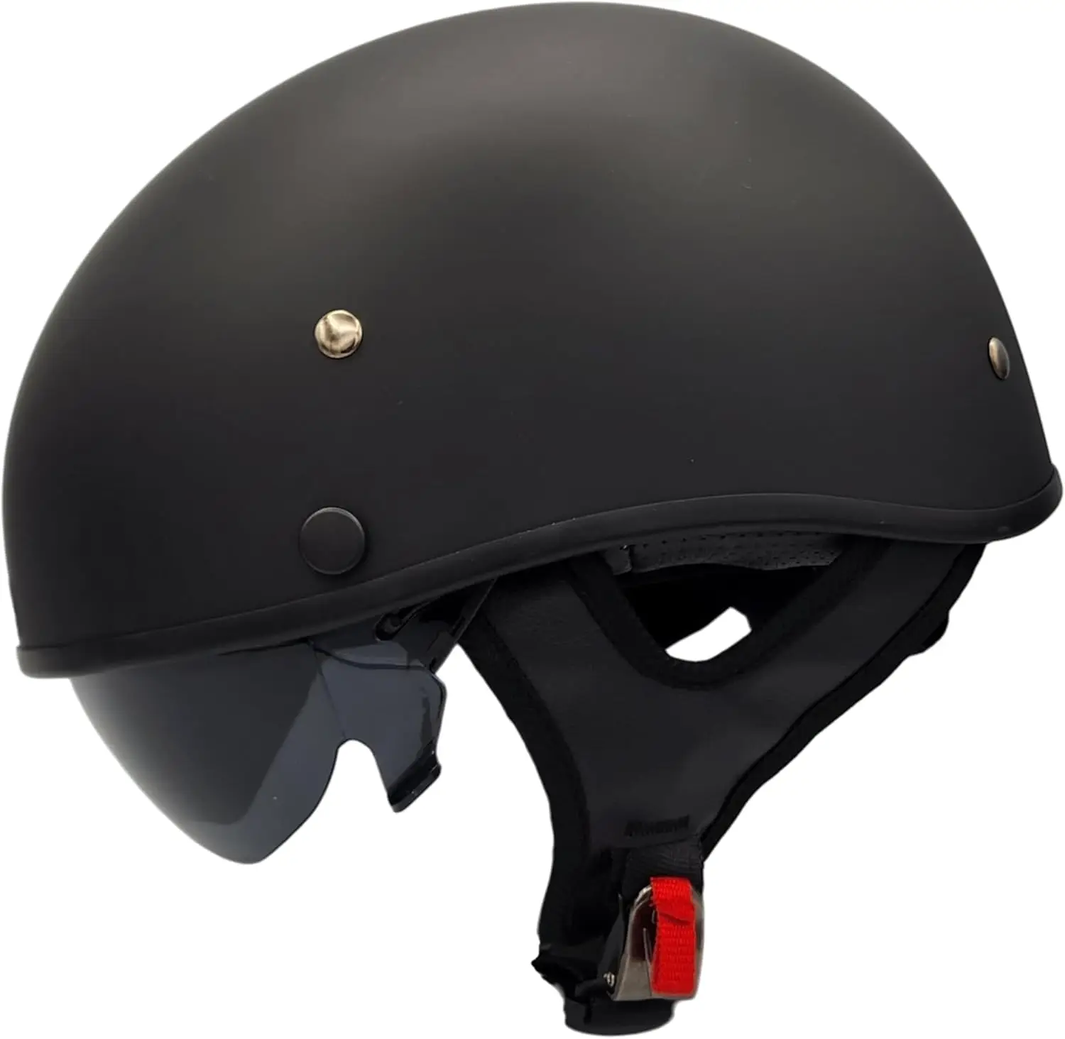 

Warrior Motorcycle Half Helmet with Sunshield/Adjustable Size Dial DOT Half Face Skull Cap for Bike Cruiser Chopper Moped Scoote