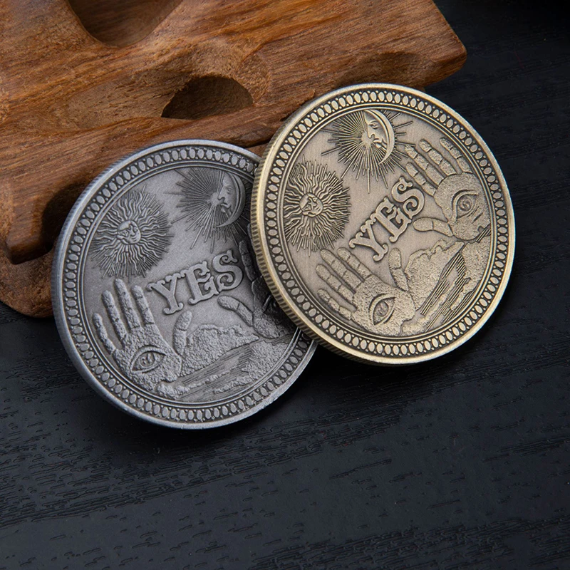 

2026 New Yes or No Bronze Plated Decision Commemorative Coin Art Metal Antique Skeleton Angel Souvenir Coins Craft Gift