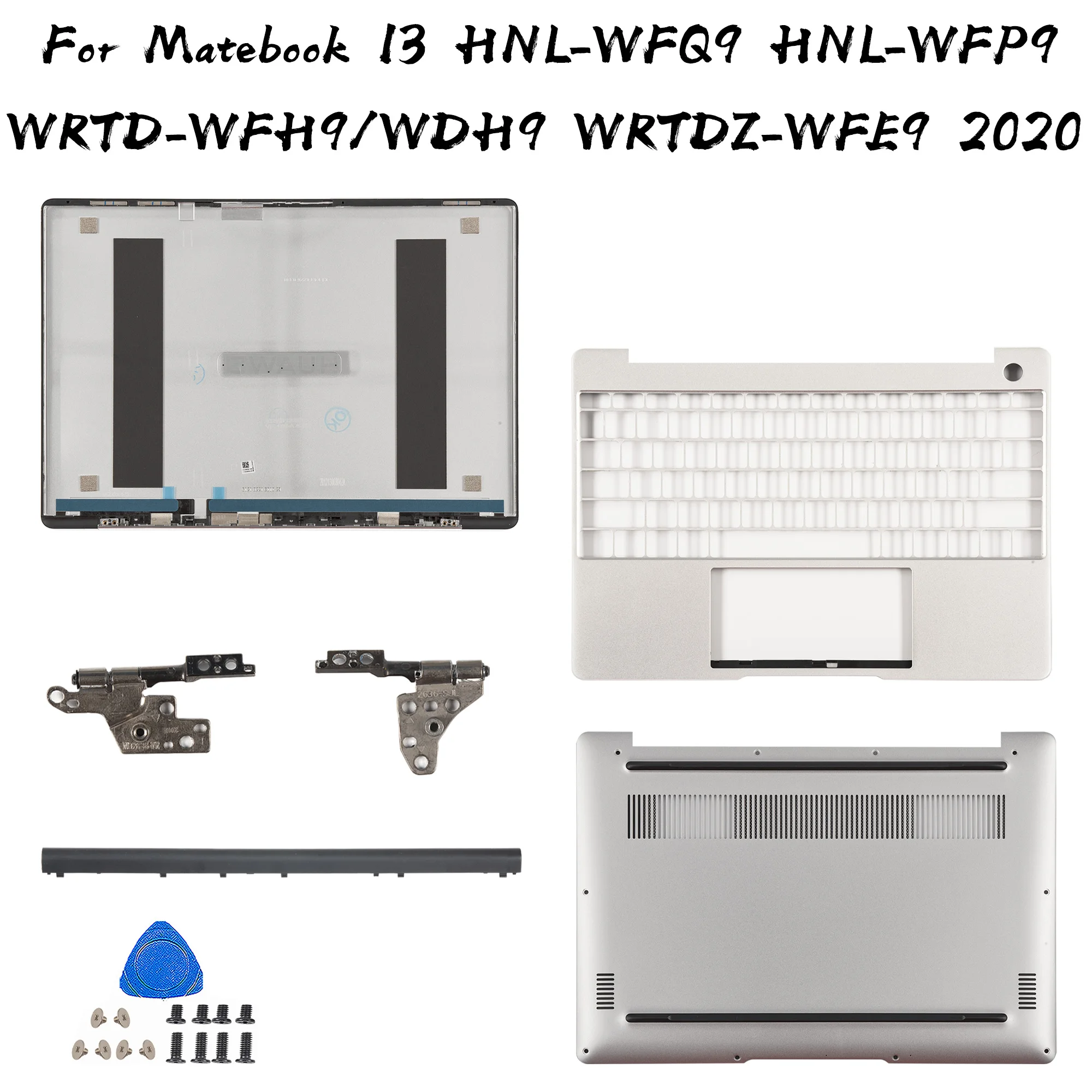 NEW Laptops Parts For Huawei MateBook 13 WRTD-WDH9 WFQ9 WFD9 HNL-WFQ9 HNL-WFP9 LCD Back Cover/Hinge Cover/Palmrest/Bottom silver