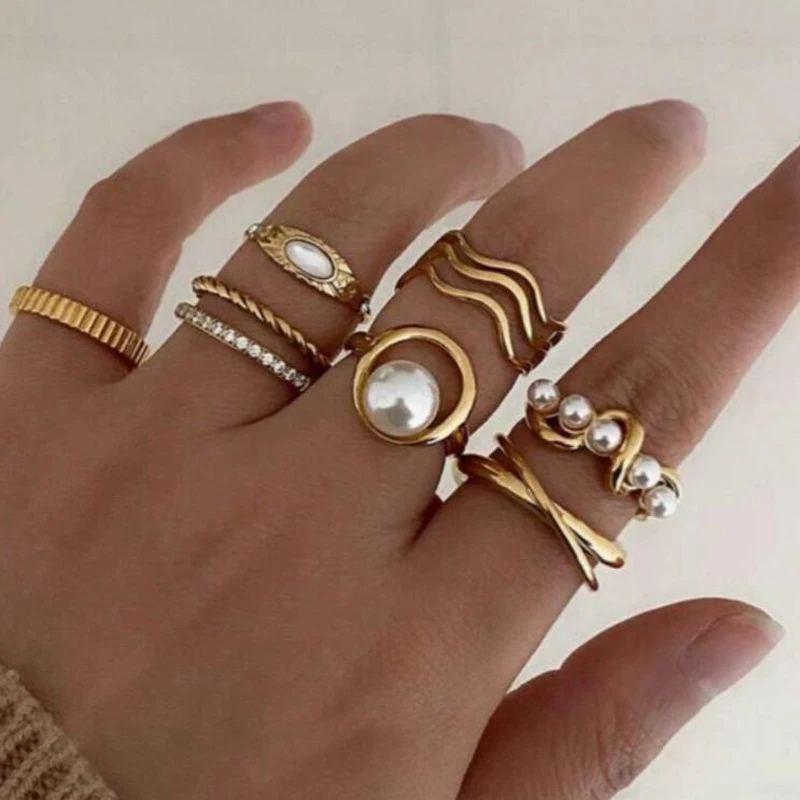 8Pcs/Set Gold Color…