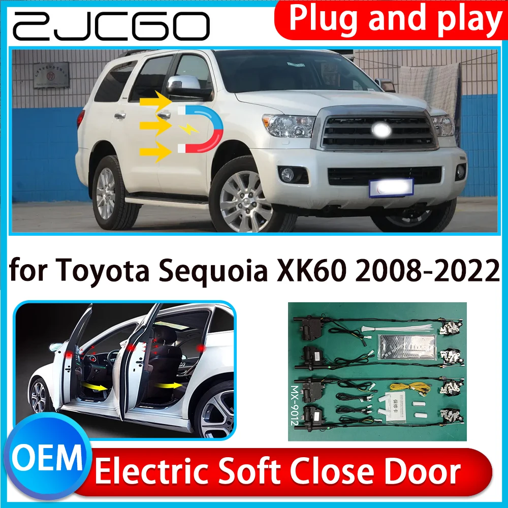 

ZJCGO for Toyota Sequoia XK60 2008-2022 Auto Pull Car Soft Close Kit Door Power Latch Electric Door Catch Soft Closing Assist