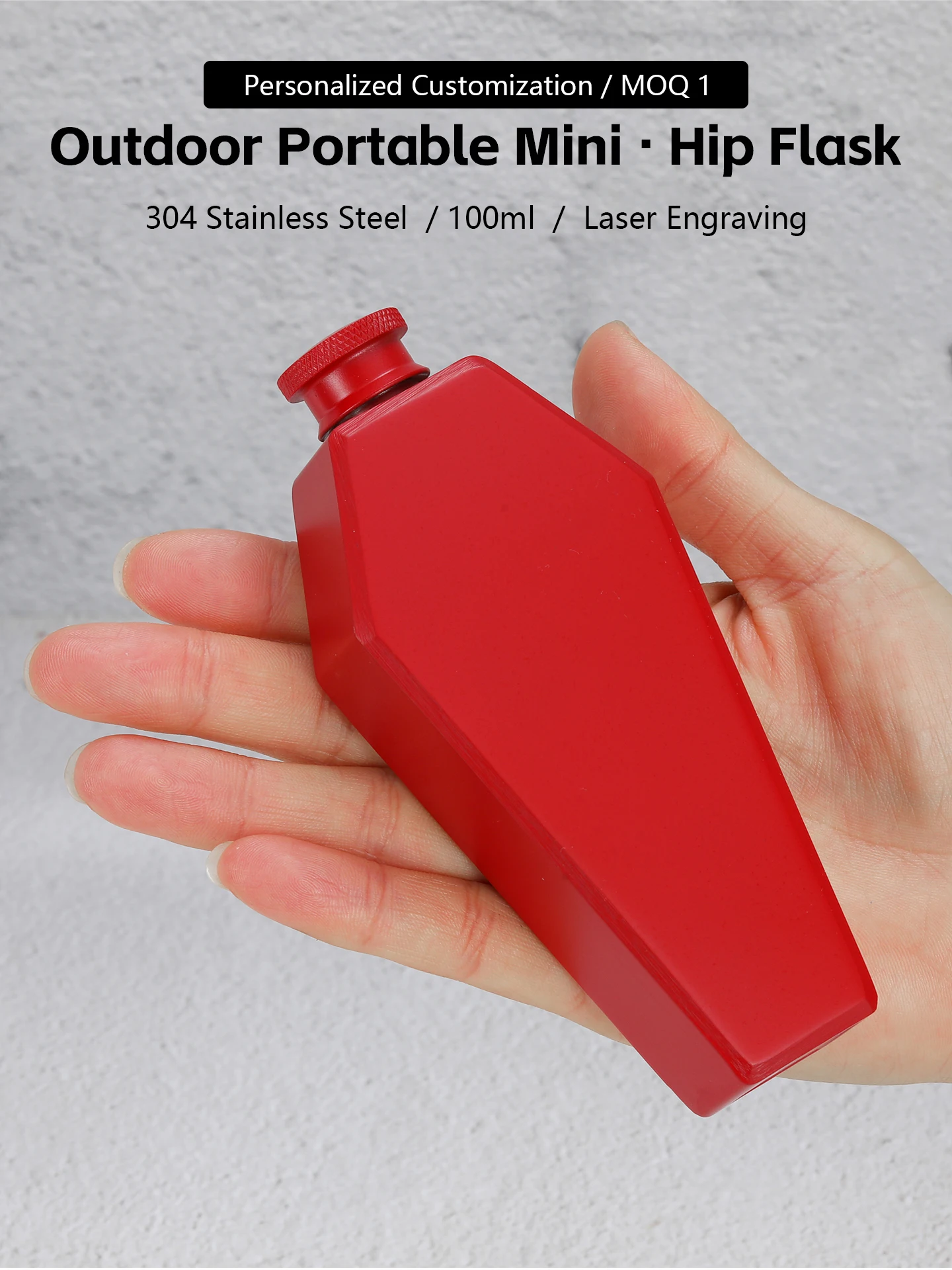 3,5 OZ 100ml 304 Lebensmittelechter Edelstahl Mini-Hüftflaschen-Set Tragbare Taschen-Alkoholflasche mit Individuellem Logo Whiskey Wodka Flagon – Detail 2
