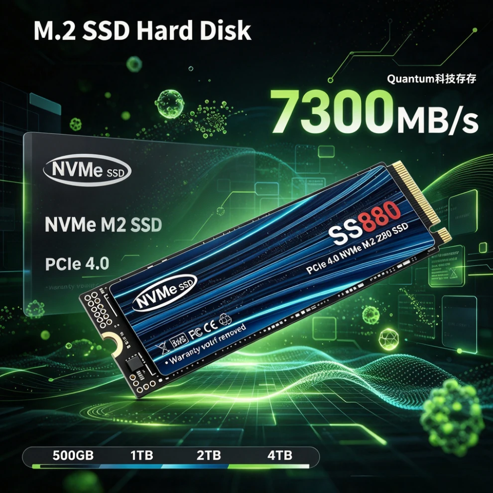 Original SS880 M2 SSD 500GB 1TB 2TB 4TB M.2 2280 PCIe NVME SSD 7300MB/s Internal Solid State Drive Hard Disk for Laptop Desktop