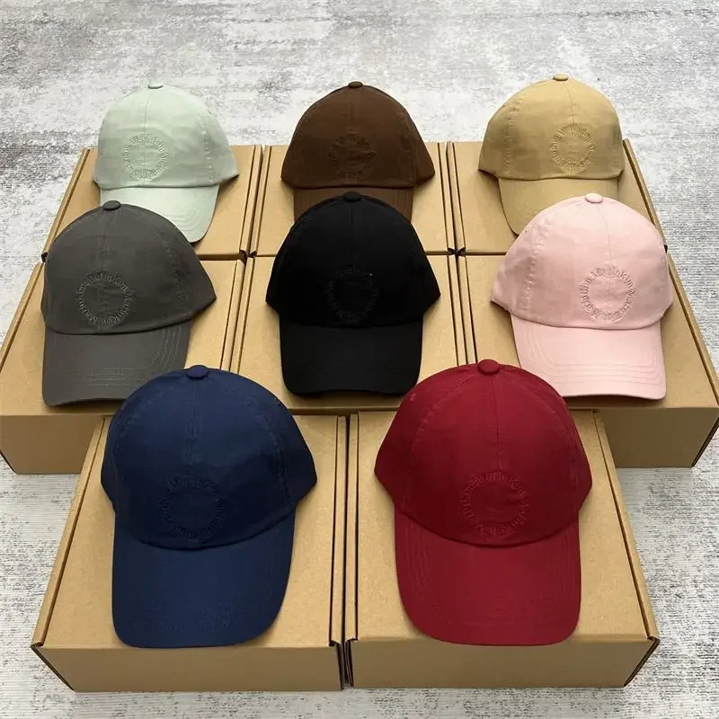 Matin Kim Unisex Casual Baseball Cap, Washed Cotton Circle Logo Embroidery Adjustable Cap