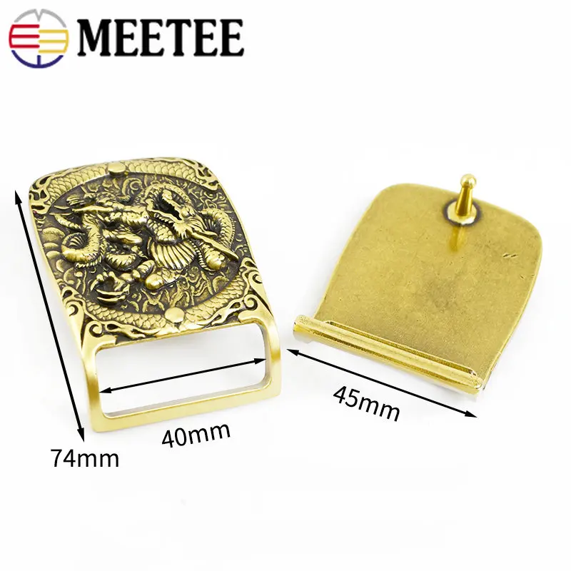 1Pc Meetee Solid Brass Metal Buckle Men Women Belt Head Fit For Belts 37-38mm DIY Leather Crafts Jeans Accessories YK159