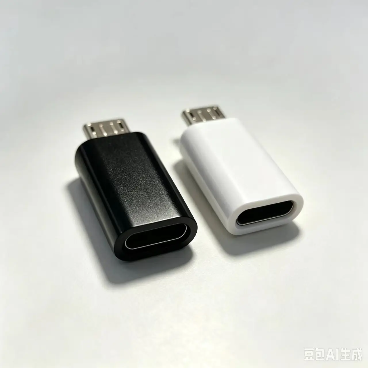 Type‑C Female to Micro‑USB Male Adapter, Portable Charging Connector Converter, Black White 2 Colors Optional