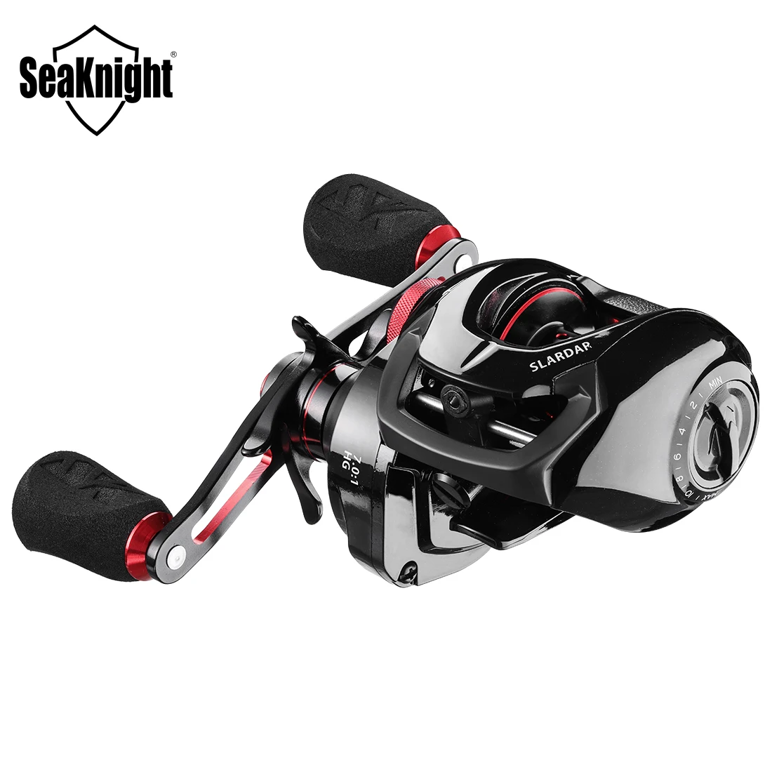 

SeaKnight Brand SLARDAR Series 7.0:1 8.0:1 Baitcasting Fishing Reel 190g Magnetic Brake System Carbon Fiber Drag 18LB Brass Gear