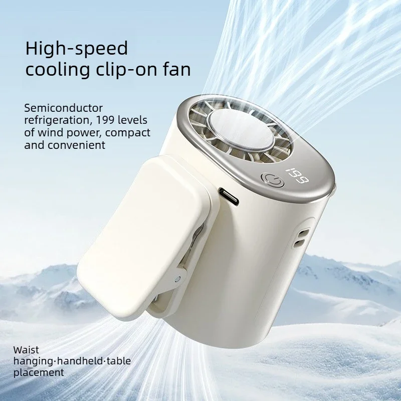 Cooling Clip Fan Multifunction USB Portable Clip Umbrella Hanging Waist and Neck Outdoor Buckle Fan Handheld Fans Summer Gifts
