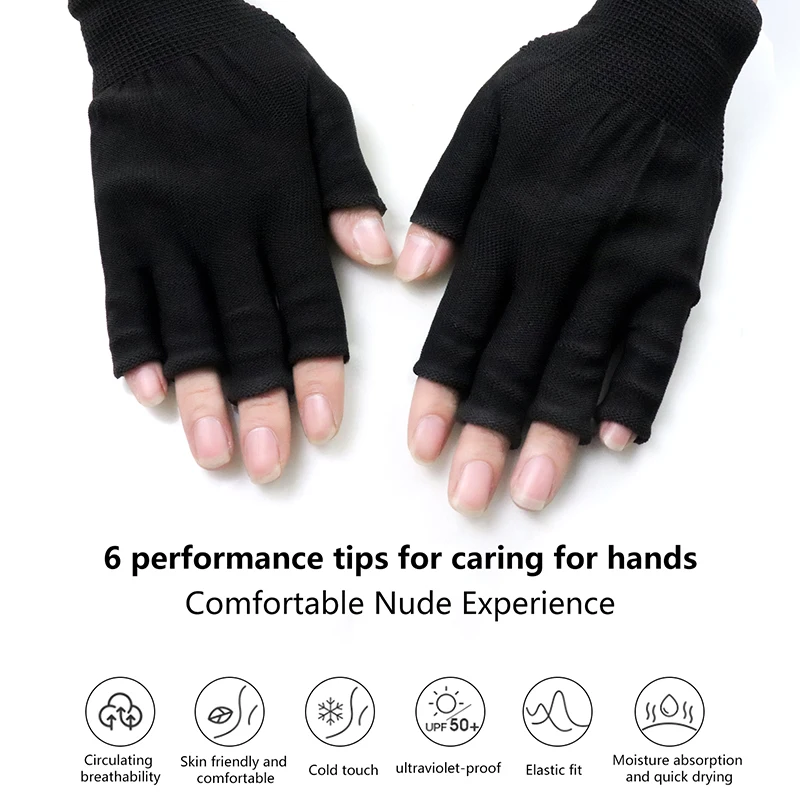 2pcs Anti Uv Rays Protect Gloves Nail Gloves Led Lamp Nail Uv Protection Radiation Proof Glove Manicure Nail Art Tools