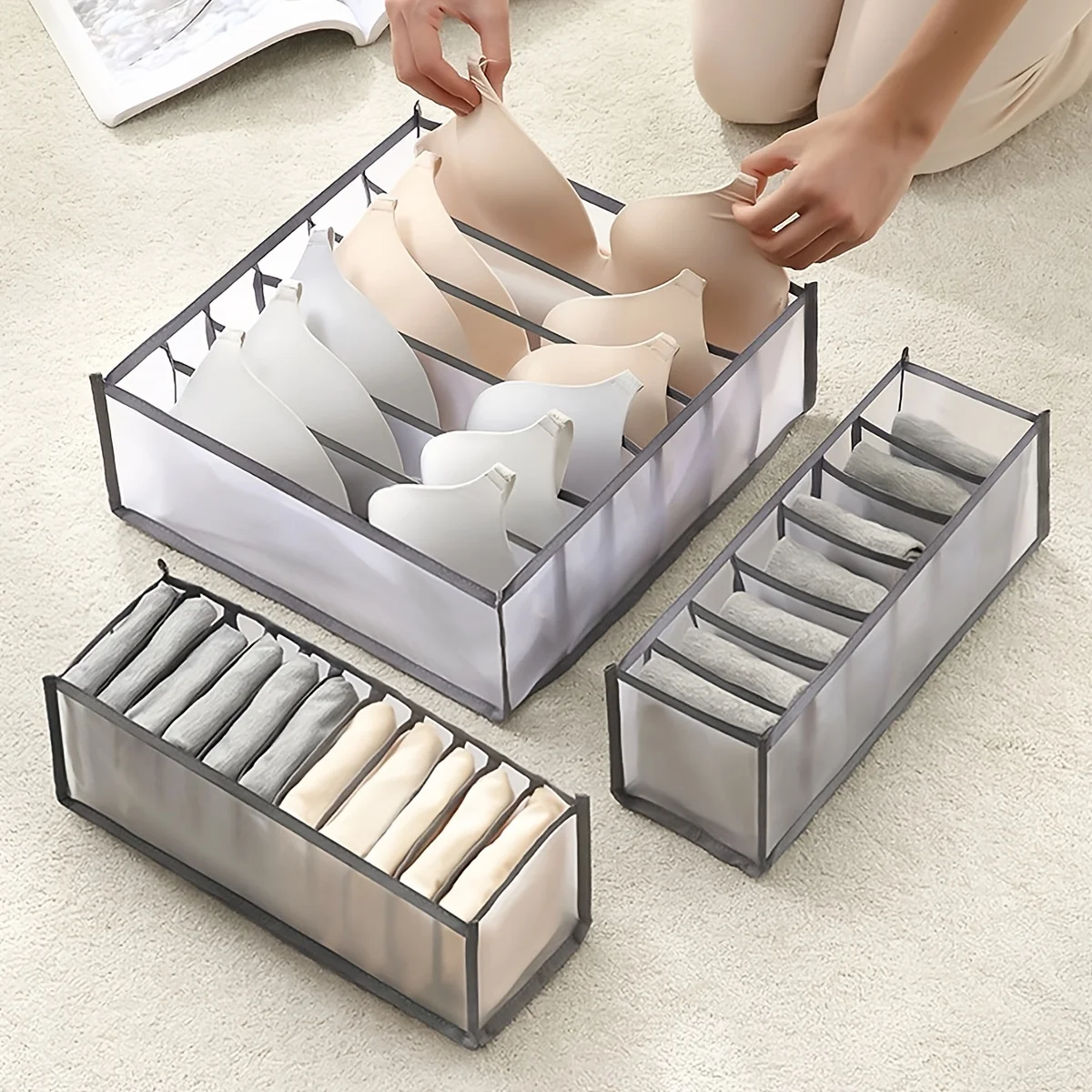 Closet Organizer Underwear Organizer For Wardrobe Clothes Organizers Cabinets Drawer Organizers Bra Socks Storage Organizer Box