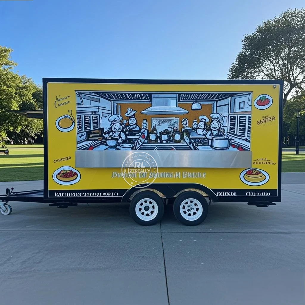 

Customizable Outdoor Food Trailer Kiosk Mobile Street Snack Coffee Kiosk Mobile Hot Dog Cart Concession Food Truck