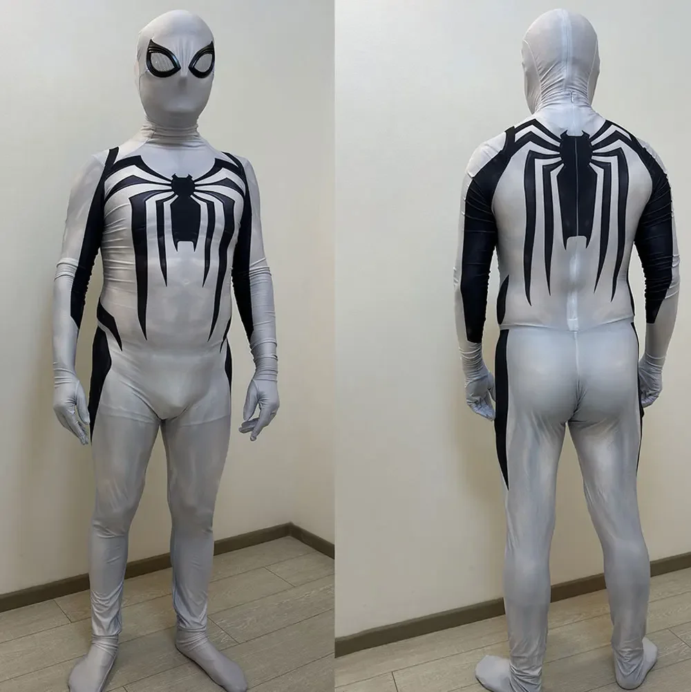 Spider 2 Anti-Venom Cosplay Traje para Homens e Crianças, Fato Zentai, Bodysuit Halloween, Macacões Spiderman Party, PS5