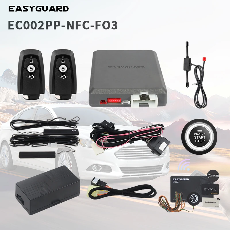 EASYGUARD PKE Remote Starter Fit for Patrol Ford Edge, F-150, Ranger Push Start Button Remote Start Passive Keyless Entry