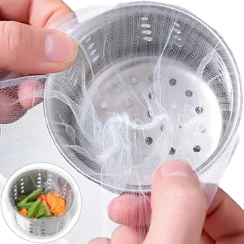 1000/30Pcs Disposable Sink Strainer ถุงตาข่าย Anti-blocking Sink กรองสุทธิกระเป๋าเกมส์สะสมอาหารขยะห้องครัวขยะท่อระบายน้ํา