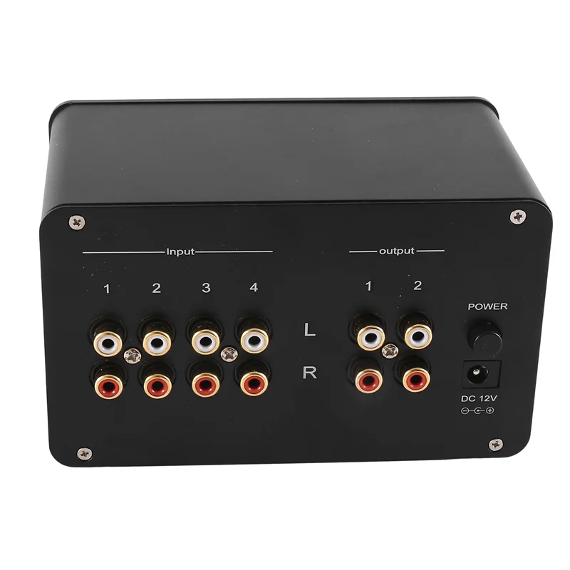 

Audiophile Tube Preamp 4-Input 2-Output HIFI Preamp High-Bass Adjustment Amplifier With Built-In VU Level Meter US Plug-AU47