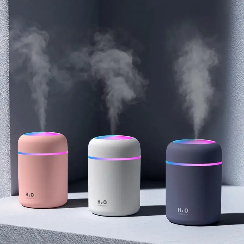 300ml Air Humidifier USB Ultrasonic Aroma Essential Oil Diffuser Romantic Soft Light Humidifier Mini Cool Mist Maker Purifier