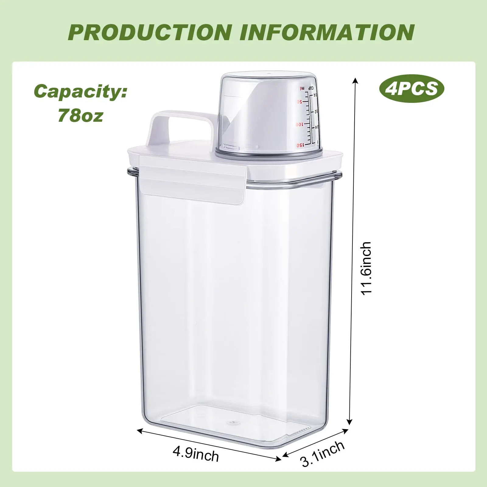 3 قطعة 2300 مللي موزع منظف الغسيل للتنظيم المنزلي والتخزين ، موزع منظف الغسيل السائل 78 أوقية ، موزع الصابون