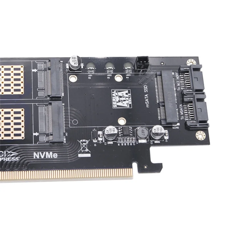 الكلاسيكية-PCIE X16 إلى M.2 M مفتاح NVME SSD بطاقة محول PCIE X16 إلى M.2 B مفتاح SATA SSD بطاقة محول MSATA SSD بطاقة محول