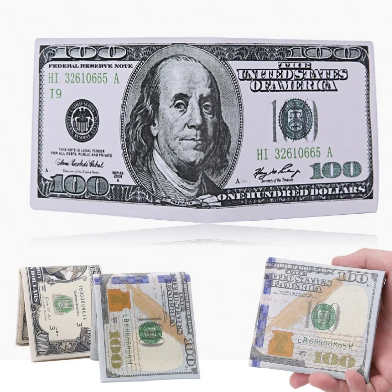 Dollar Wallet For Boys Kids Men Pu Leather Money Bag Cute US Novelty Gift Teens Student Purse Women Male Coin Pouch New