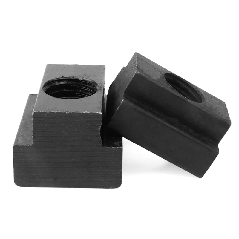 2/ 4/ 8pcs M6 M8 M10 M12 M14 M16 M18 M20 M22 Black Oxide Finished Grade 8.8 Carbon Steel Nut Tapped Through Slot T-nuts DIN508