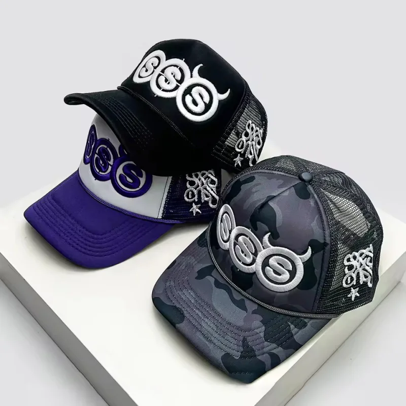 Personal Devil Horns Letters Embroidery Baseball Hats New Unisex Breathable Mesh Sunshade Hip Hop Versatile Outdoor Trucker Caps